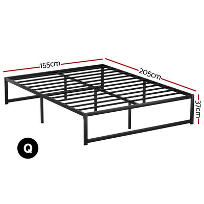 RoomSense Queen 30cm Latex Hybrid Mattress Bundle with Metal Bed Frame