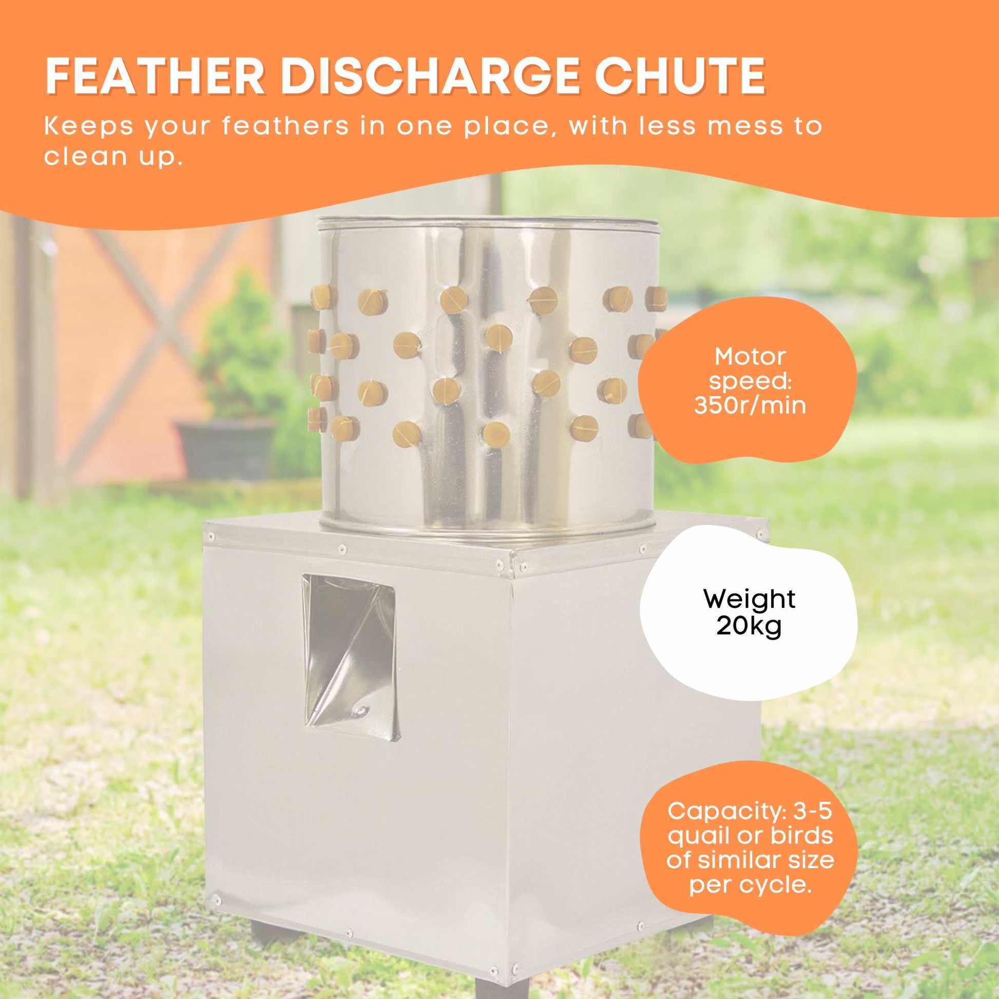 Rooster Farms 30cm Small Bird Feather Plucker Machine Quail Pigeon Defeathering