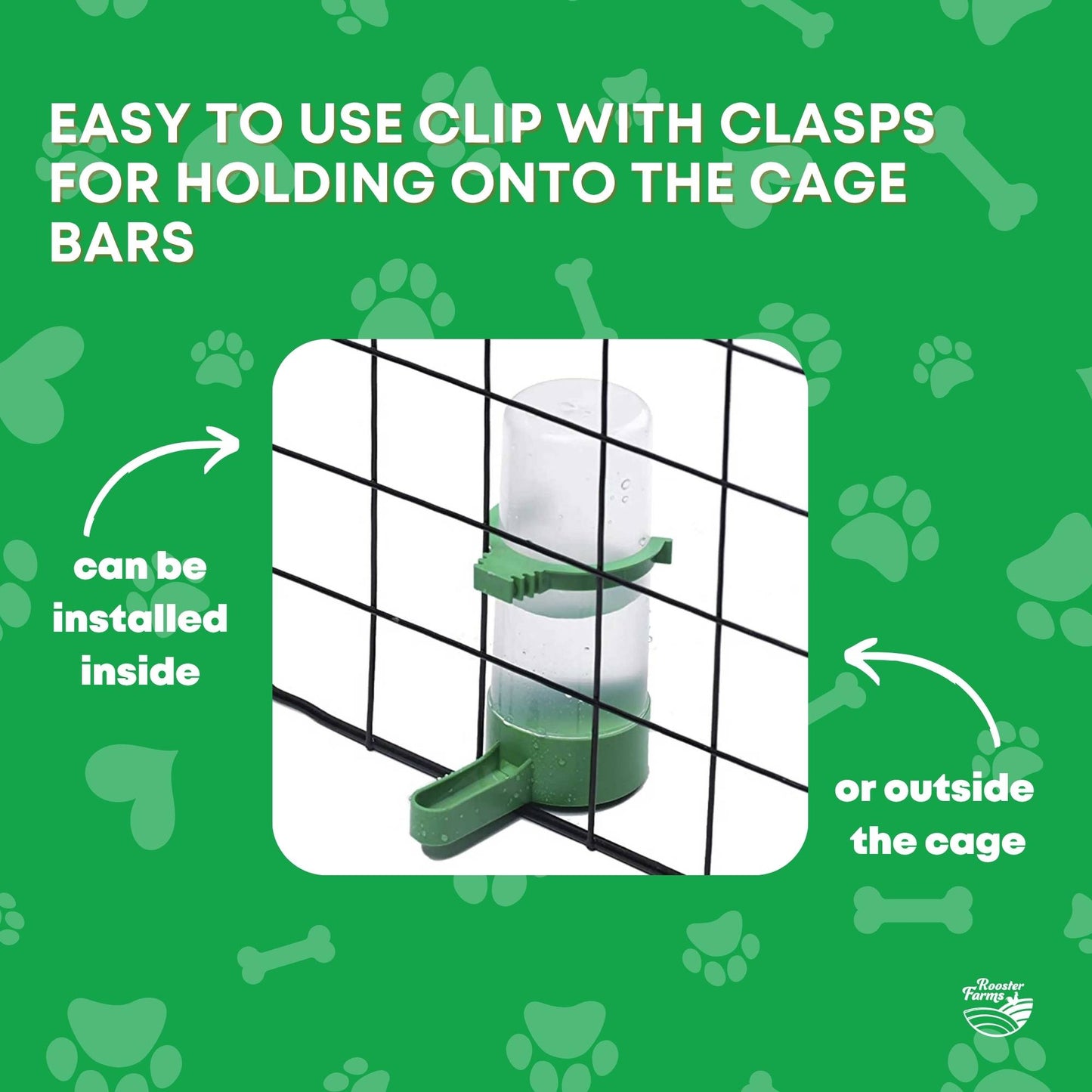 Rooster Farms 5x Bird Cage Water Dispenser Drinker for Pet Parrot Budgie Aviary