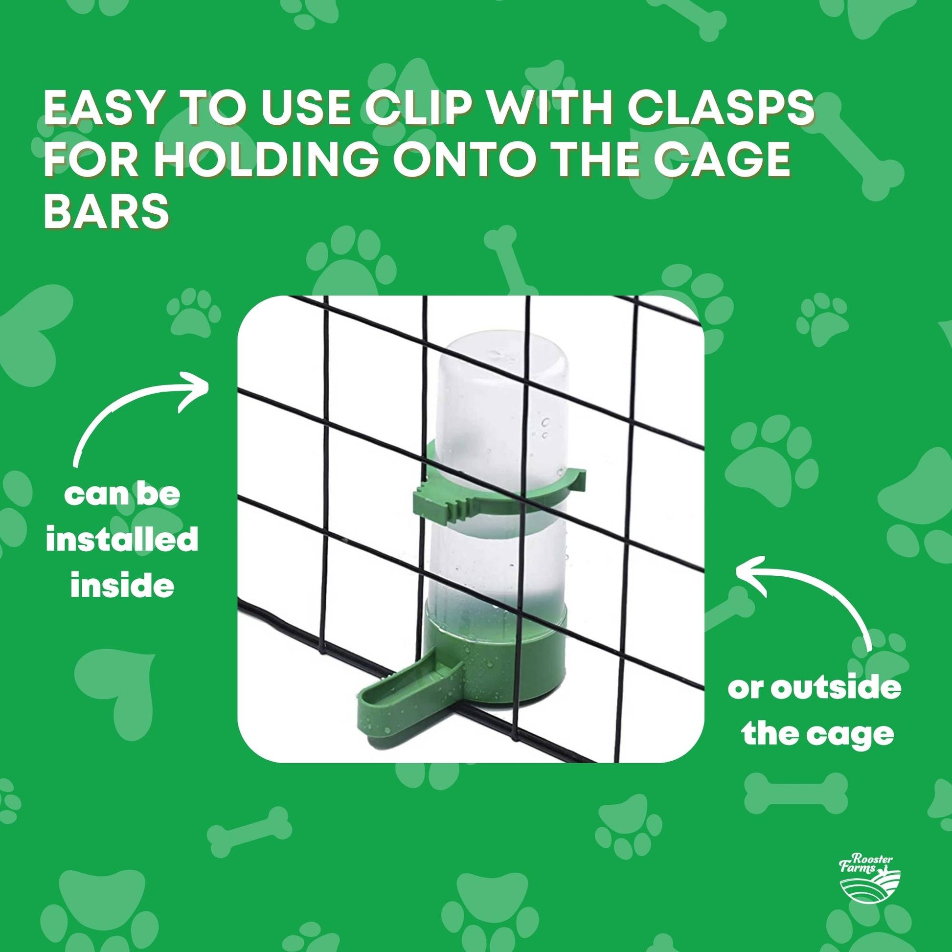 Rooster Farms 5x Bird Cage Water Dispenser Drinker for Pet Parrot Budgie Aviary