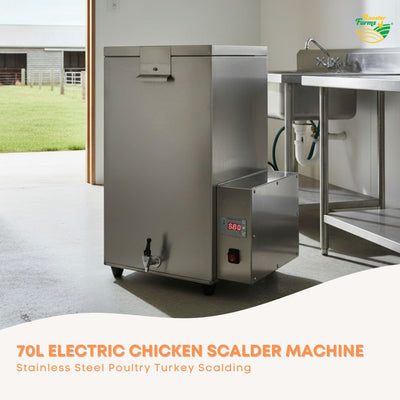 Rooster Farms 70L Chicken Scalding Machine Stainless Steel Poultry Scalder