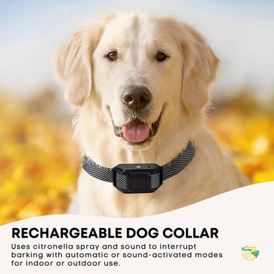 Rooster Farms Citronella Bark Collar Dog Training Sound Spray Rechargeable