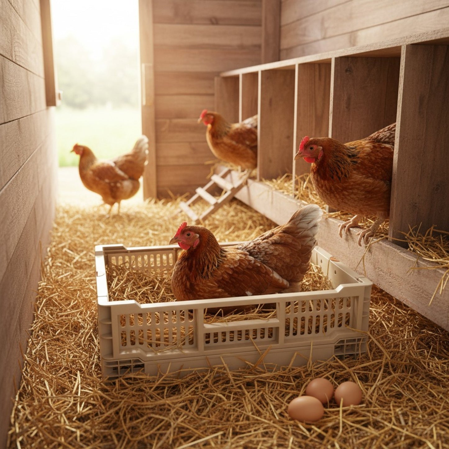 Rooster Farms Collapsible Chicken Nesting Box - 24 x 30 x 14.3cm Poultry Nest