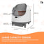 Rooster Farms Smart Cat Litter Box Automatic WiFi Self Cleaning Tray 68L