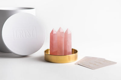 Rose Quartz Crystal Trio