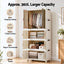 Artiss Foldable Storage Cabinet Stackable Box Wardrobe Clear Magnetic Door White