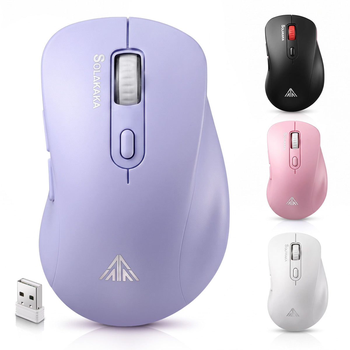 SOLAKAKA Silent Wireless Mouse Bluetooth 2.4GHz 4200 DPI 7 Buttons