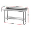 Cefito Stainless Steel Kitchen Bench w/ Splashback 1500x600MM 430