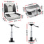 Seamanship 2X Folding Boat Seats with 2X Adjustable Pedestals 34–46cm Marine Swivel Low Back 13cm Padding Charcoal