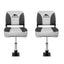 Seamanship 2X Folding Boat Seats with 2X Adjustable Pedestals 34–46cm Marine Swivel Low Back 13cm Padding Charcoal