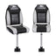Seamanship 2X Folding Boat Seats with 2X Adjustable Pedestals 55–75cm Marine Seat Swivel High Back 12cm Padding Black