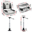 Seamanship 2X Folding Boat Seats with 2X Adjustable Pedestals 55–75cm Marine Swivel Low Back 13cm Padding Charcoal