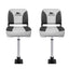 Seamanship 2X Folding Boat Seats with 2X Adjustable Pedestals 55–75cm Marine Swivel Low Back 13cm Padding Charcoal