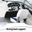 Seamanship 2X Folding Boat Seats with 2X Adjustable Pedestals 55–75cm Marine Swivel Low Back 13cm Padding White Blue