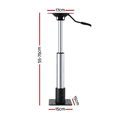 Seamanship Boat Seat Pedestal 55 - 75cm Adjustable Gas Lift 360 Degrees Swivel