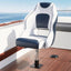 Seamanship Captain Bucket Boat Seats Flip Up Bolster Swivel 15cm Padding with Adjustable Pedestals 34–46cm Blue