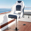 Seamanship Captain Bucket Boat Seats Flip Up Bolster Swivel 15cm Padding with Adjustable Pedestals 55–75cm Blue