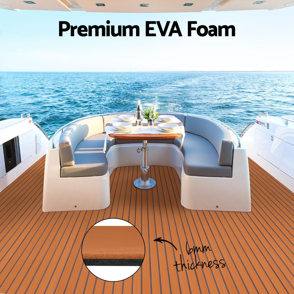 Seamanship EVA Foam Boat Flooring Decking Mat 240x90cm 6mm Brown