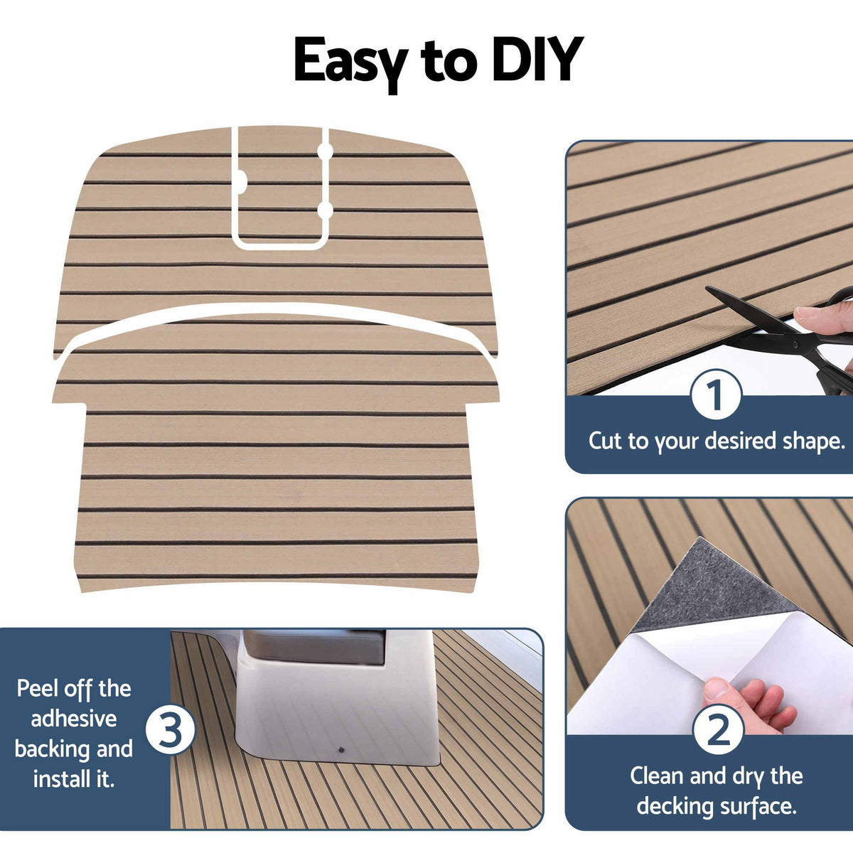 Seamanship EVA Foam Boat Flooring Decking Mat 240x90cm 6mm Taupe