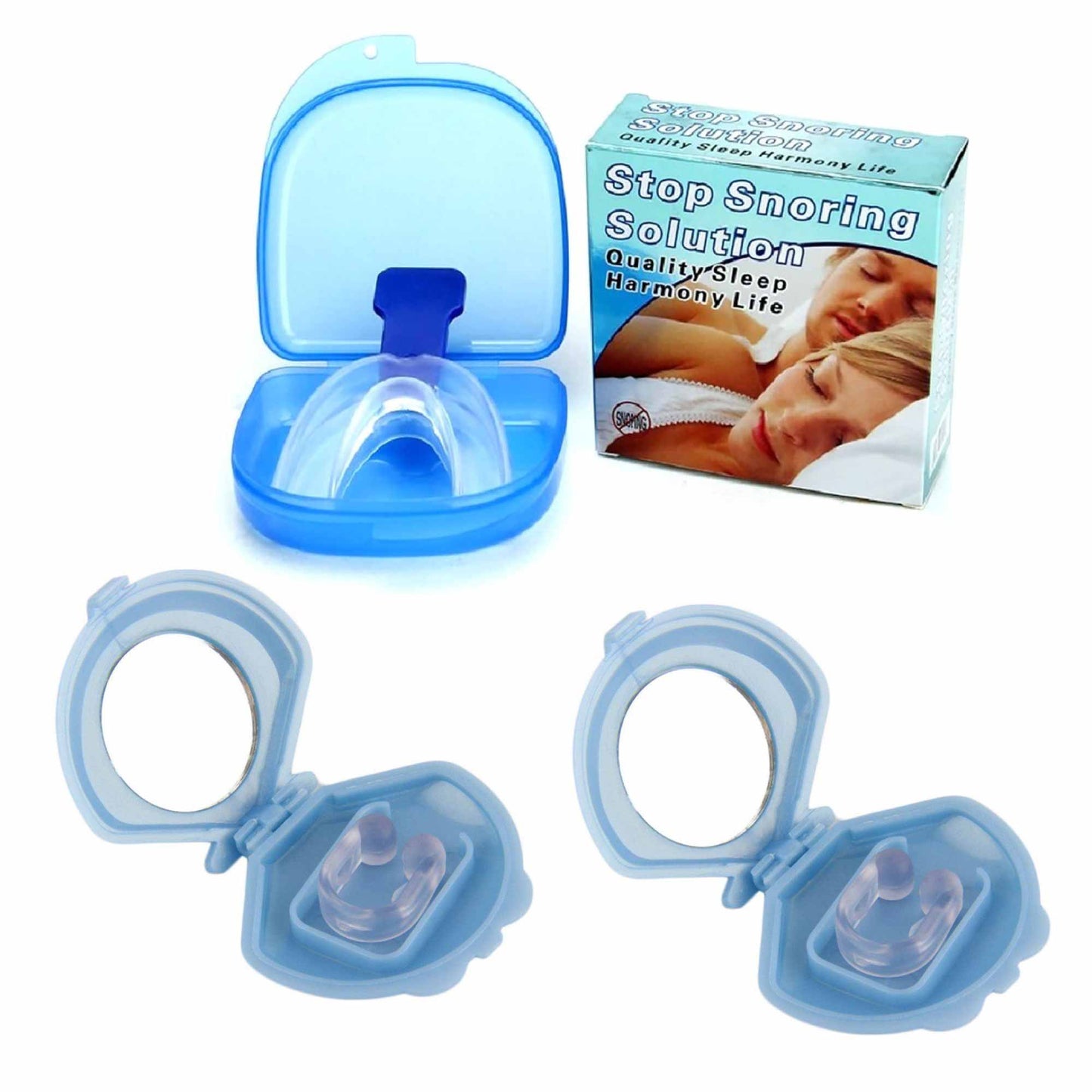 Social Hike 2x Mouthguard + Nose Clip Anti Snoring Sleep Aid Devices