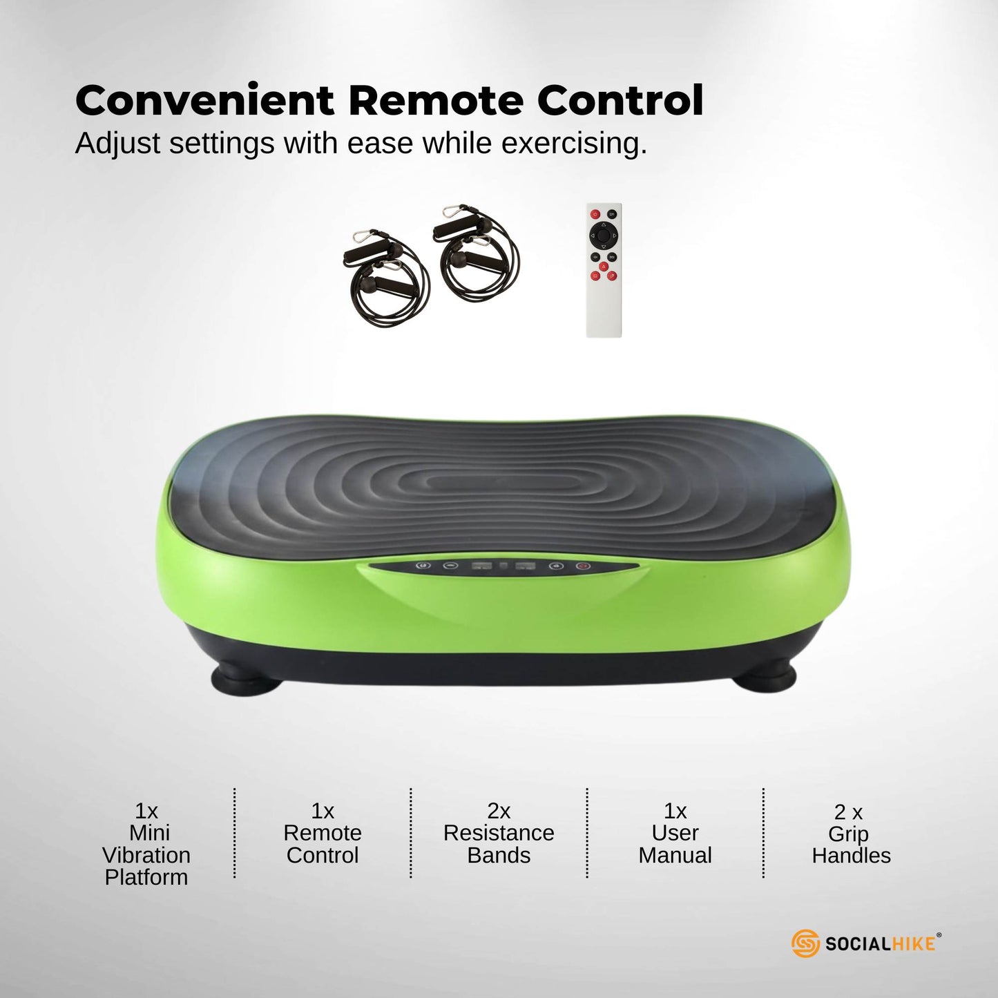 Social Hike 55cm Vibration Plate Machine Full Body Exercise Platform 200W Green