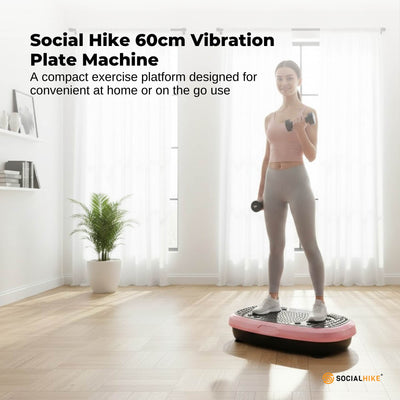 Social Hike 60cm Vibration Plate Machine Full Body Exercise Platform Pink