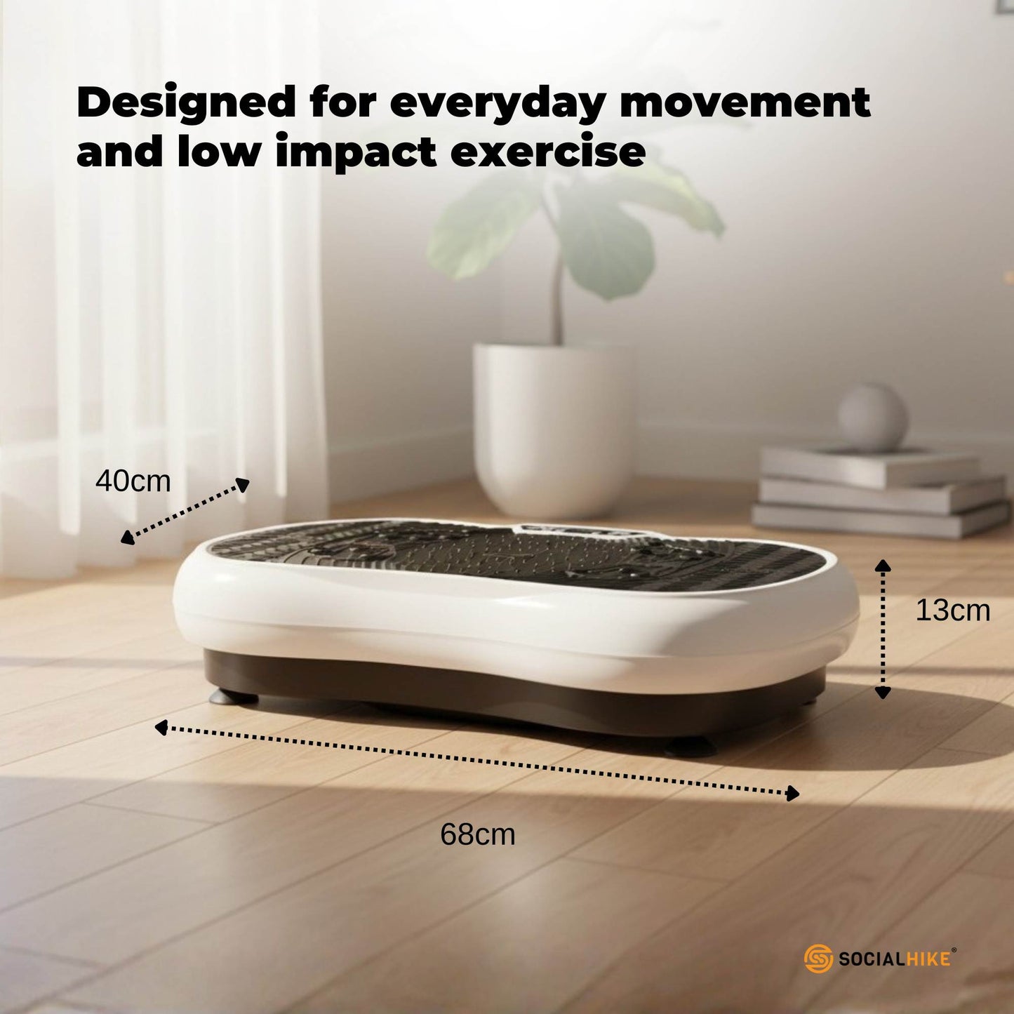 Social Hike 68cm Vibration Machine Exercise Platform Vibrating Workout Plate