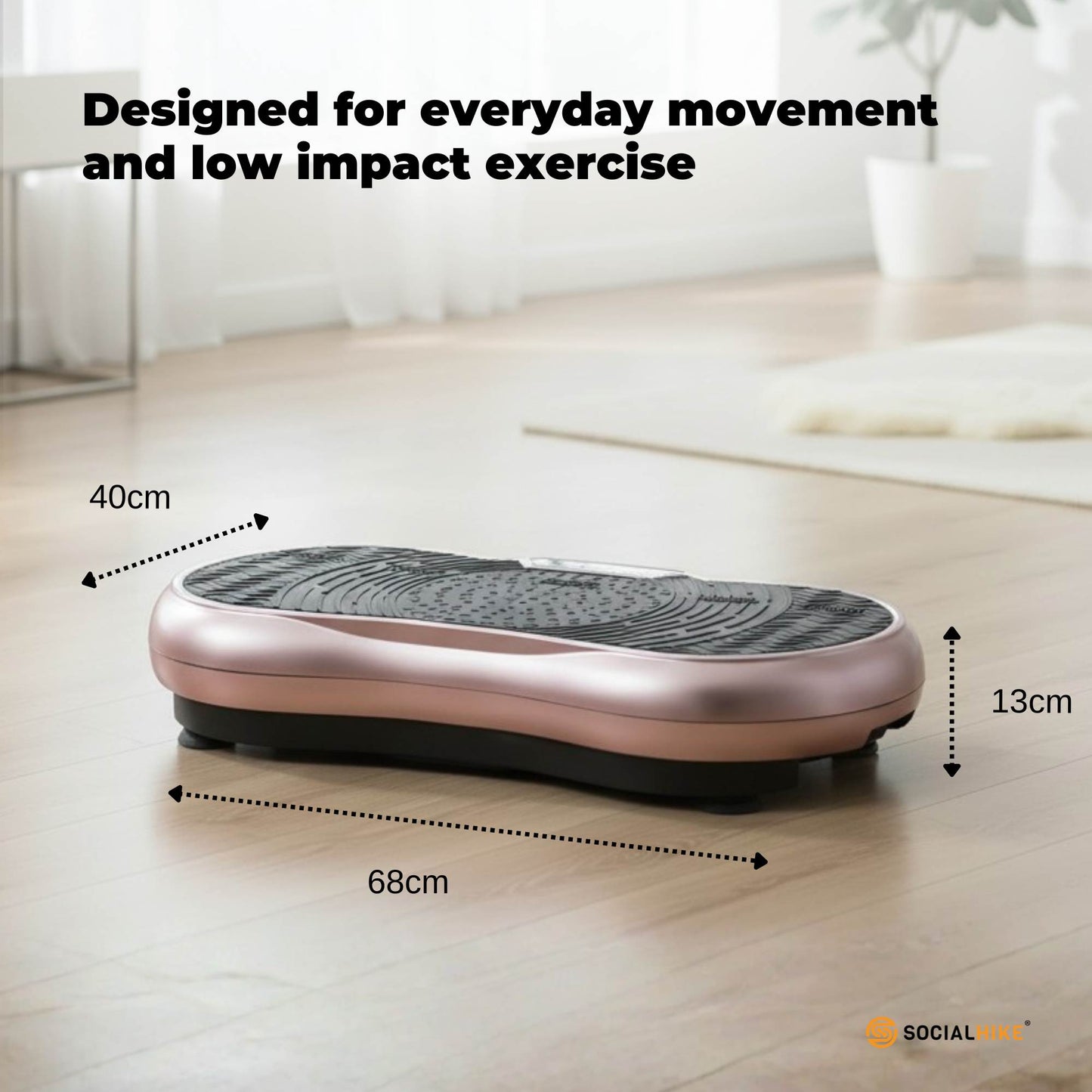 Social Hike 68cm Vibration Plate Machine Full Body Workout Platform Rose