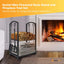 Social Hike Firewood Rack Stand and Fireplace Tool Set - Wood Log Holder