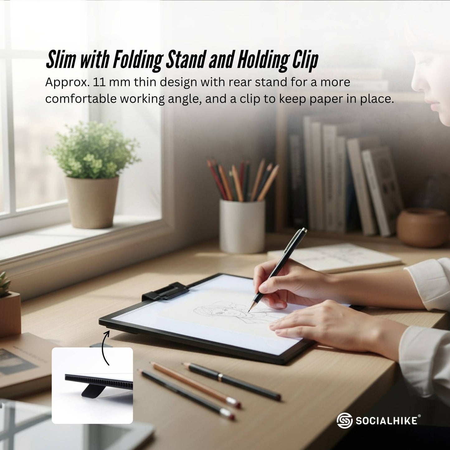 Social Hike LED Light Pad Tracing Board Rechargeable USB-C 3000mAh Light Box