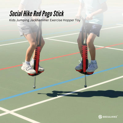 Social Hike Red Pogo Stick - Kids Jumping Jackhammer Exercise Hopper Toy