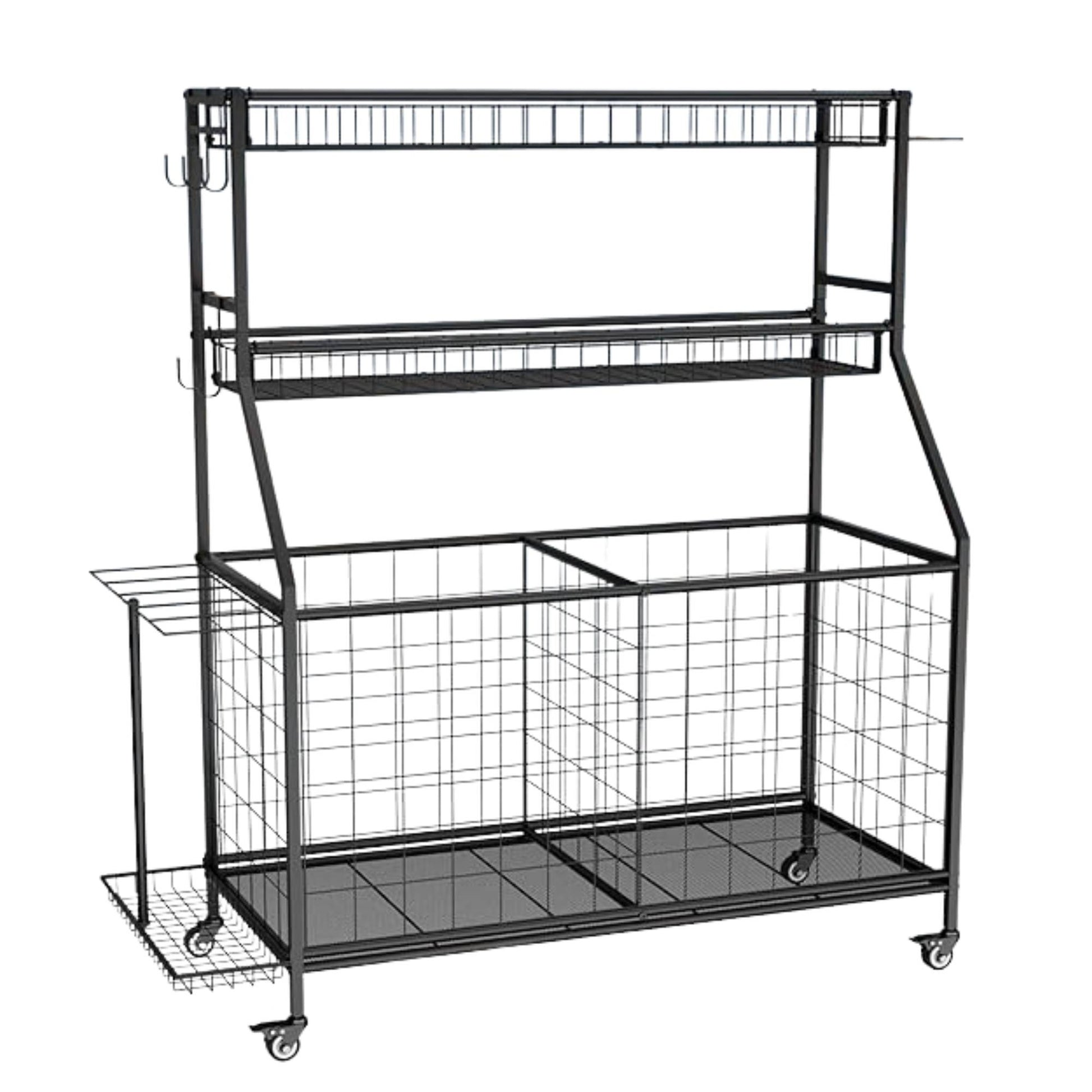 Social Hike Sports Equipment Storage Organiser and Side Rack Garage Trolley