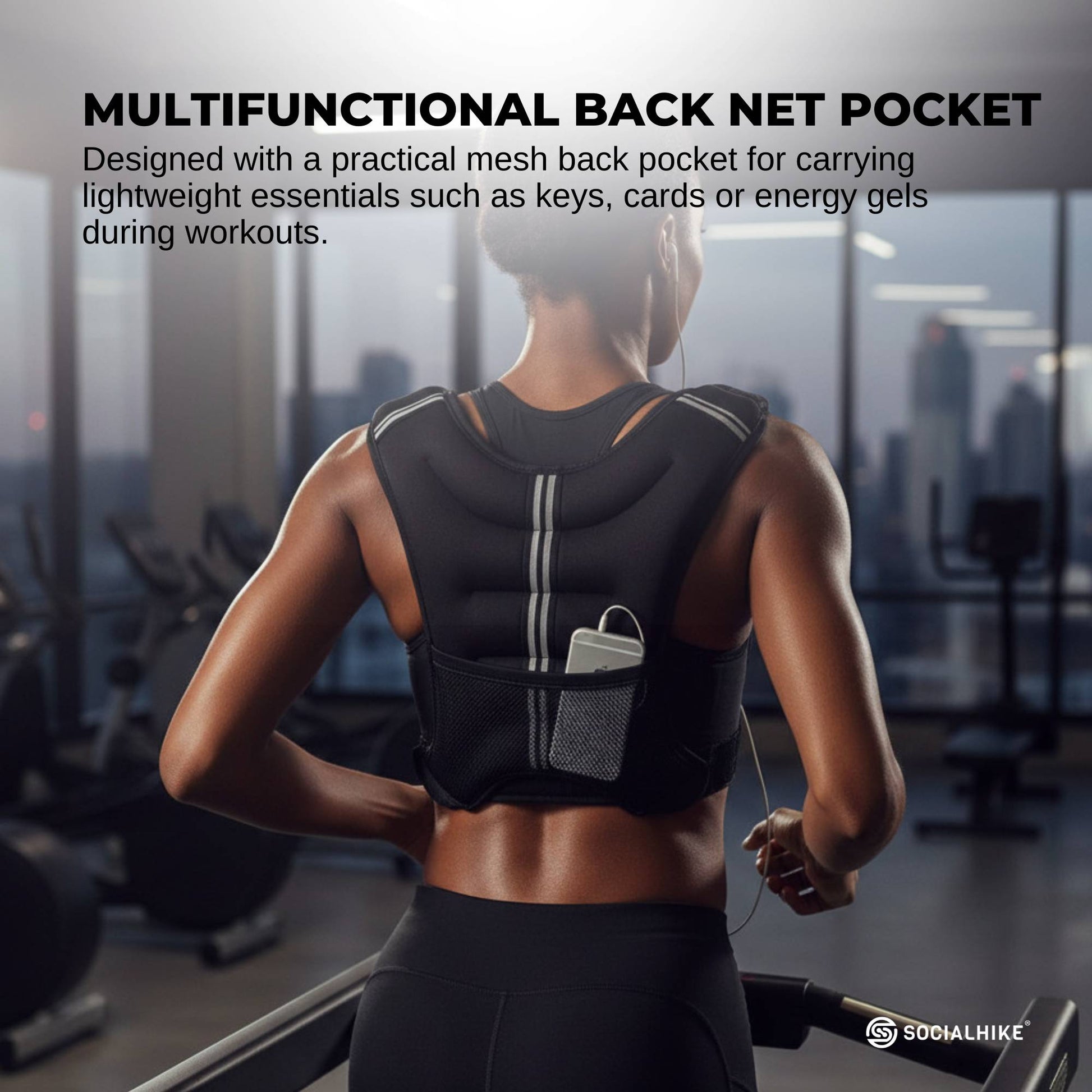 Social Hike Weighted Vest Adjustable Fit - Men Women Running Walking Training