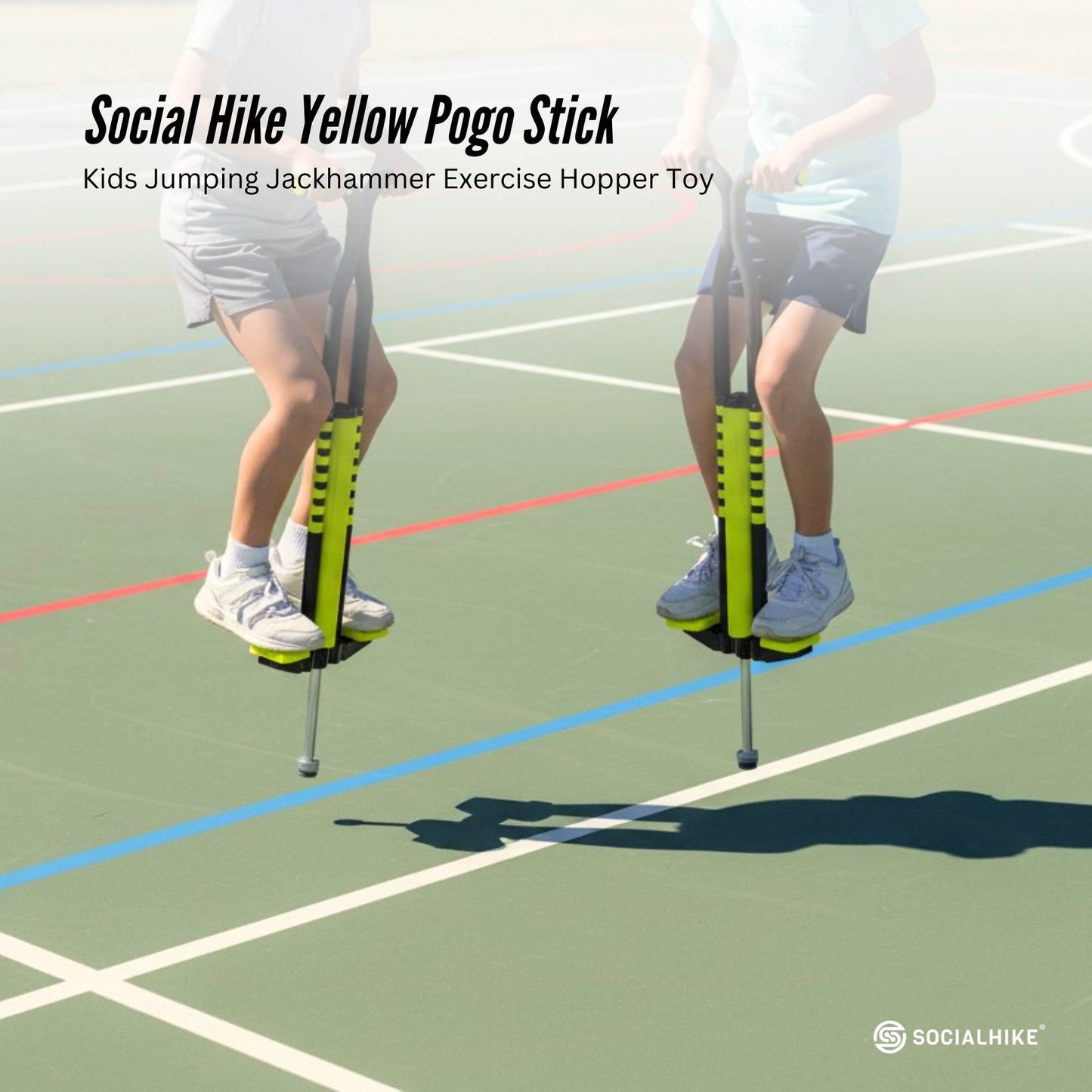 Social Hike Yellow Pogo Stick - Kids Jumping Jackhammer Exercise Hopper Toy