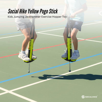 Social Hike Yellow Pogo Stick - Kids Jumping Jackhammer Exercise Hopper Toy