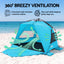 Weisshorn Beach Tent 3-4 Person Pop Up Sun Shade UPF 50 Automatic Outdoor Blue