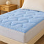 Giselle Bedding Pillowtop Mattress Topper 5cm Reversible Cooling & Soft Coral Fleece Pad for Back Pain Relief, Washable Skin-friendly Bed Protector with 45cm Deep Pocket Single