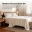 Tatibah King Bamboo Viscose Bed Sheet Set Deep Fit 400 Thread Count - White