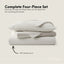 Tatibah Queen Bamboo Viscose Bed Sheet Set Deep 400 Thread Count - White