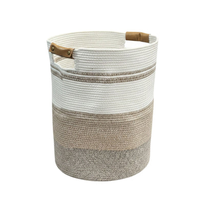 Tatibah Washing Hamper Cotton Laundry Basket 85L - Large Foldable Beige