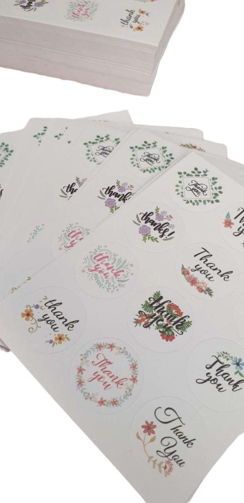 Thank You Stickers Packaging Round Envelope Gift Labels