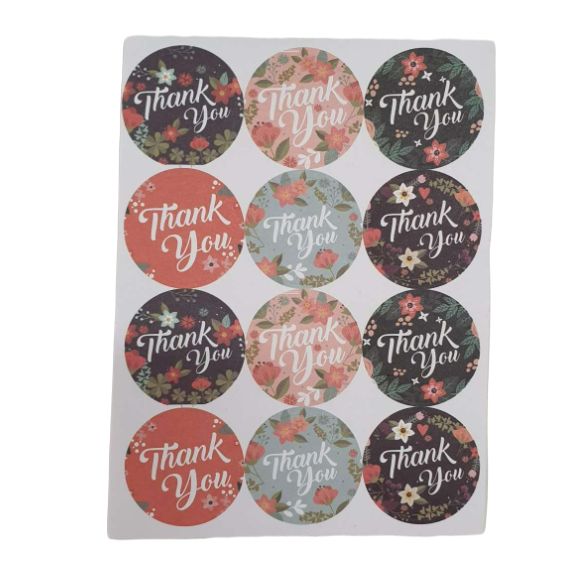 Thank You Stickers Packaging Round Envelope Gift Labels