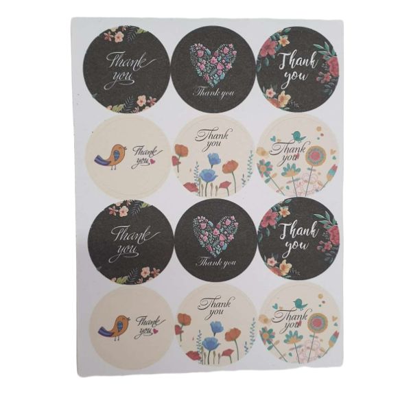 Thank You Stickers Packaging Round Envelope Gift Labels