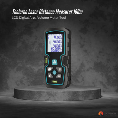 Tooleroo 100m Laser Distance Measurer Digital Area Volume Meter LCD Tool