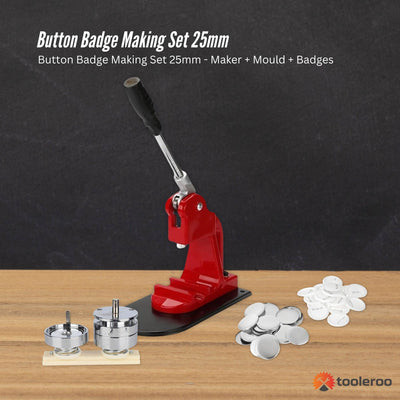 Tooleroo Button Badge Making Set 25mm - Maker + Mould + Badges