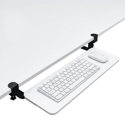 Tooleroo Computer Keyboard Tray Under Desk Clamp On Pull Out 65cm - White