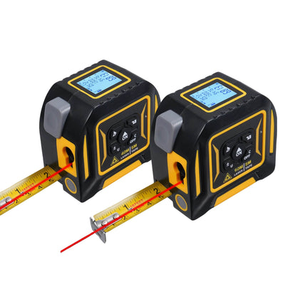 Tooleroo Digital Laser Tape Measure + 5m Steel Tape – 3-in-1 Cross Marking