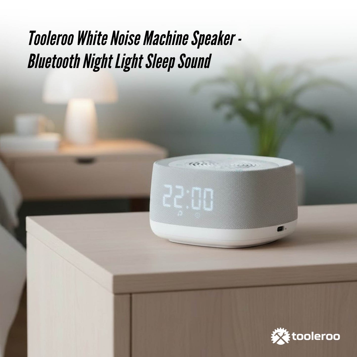 Tooleroo White Noise Machine Speaker - Bluetooth Night Light Sleep Sound