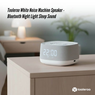 Tooleroo White Noise Machine Speaker - Bluetooth Night Light Sleep Sound