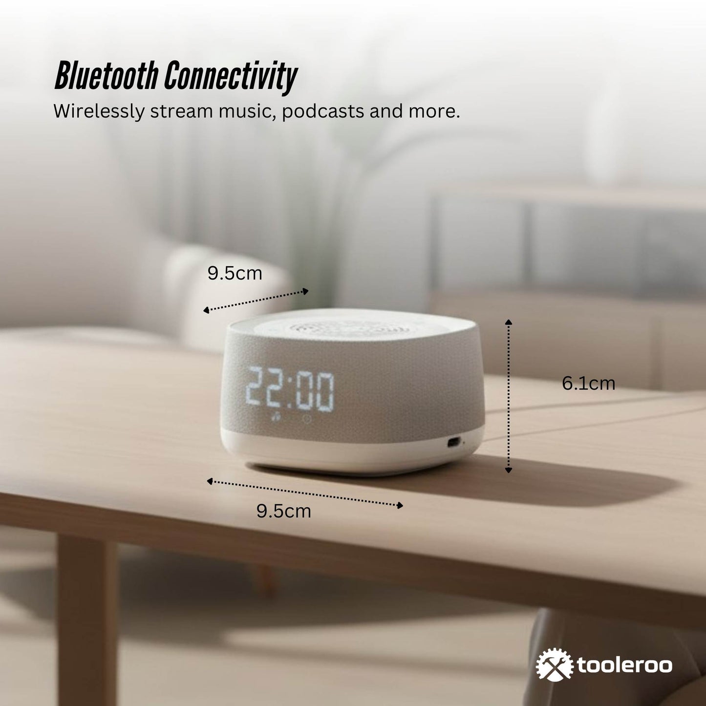 Tooleroo White Noise Machine Speaker - Bluetooth Night Light Sleep Sound
